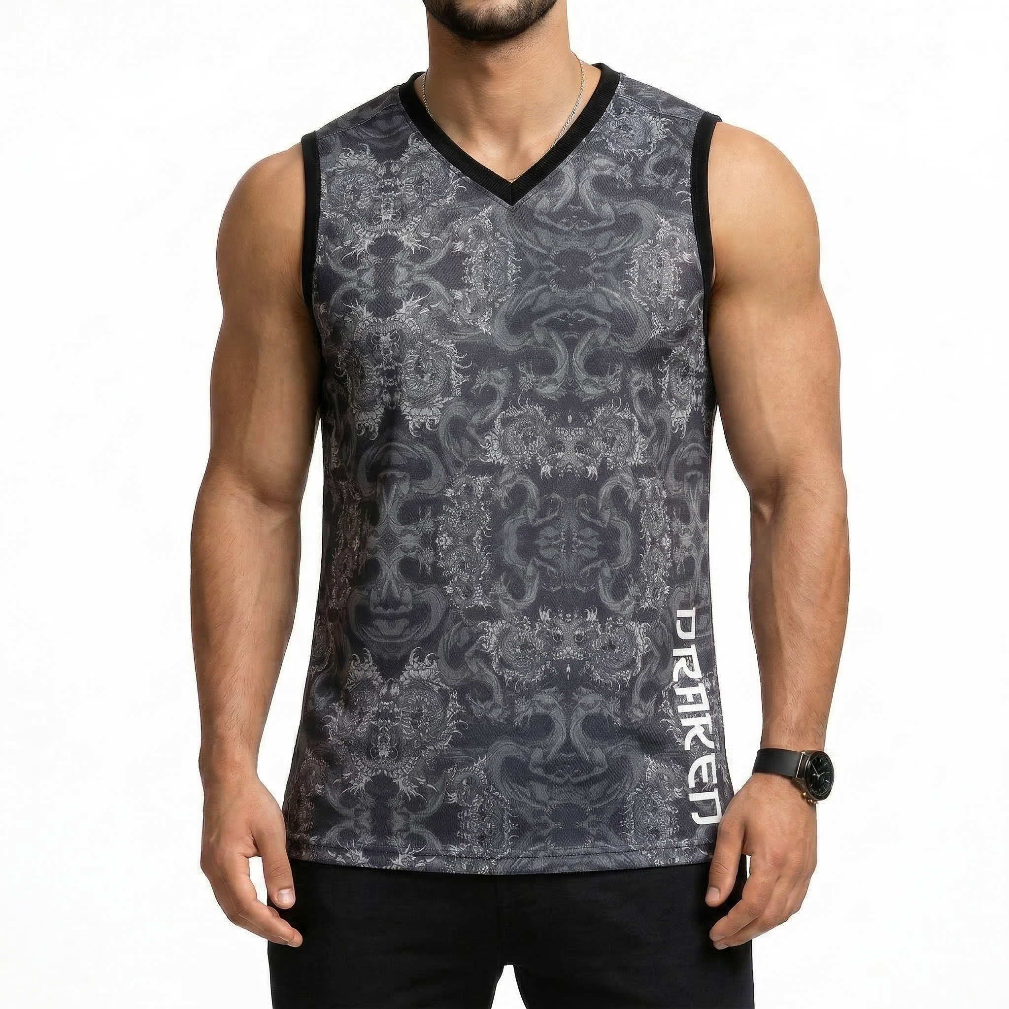 OVER SIZED TANK TOP - PRINTED/8 DK-105