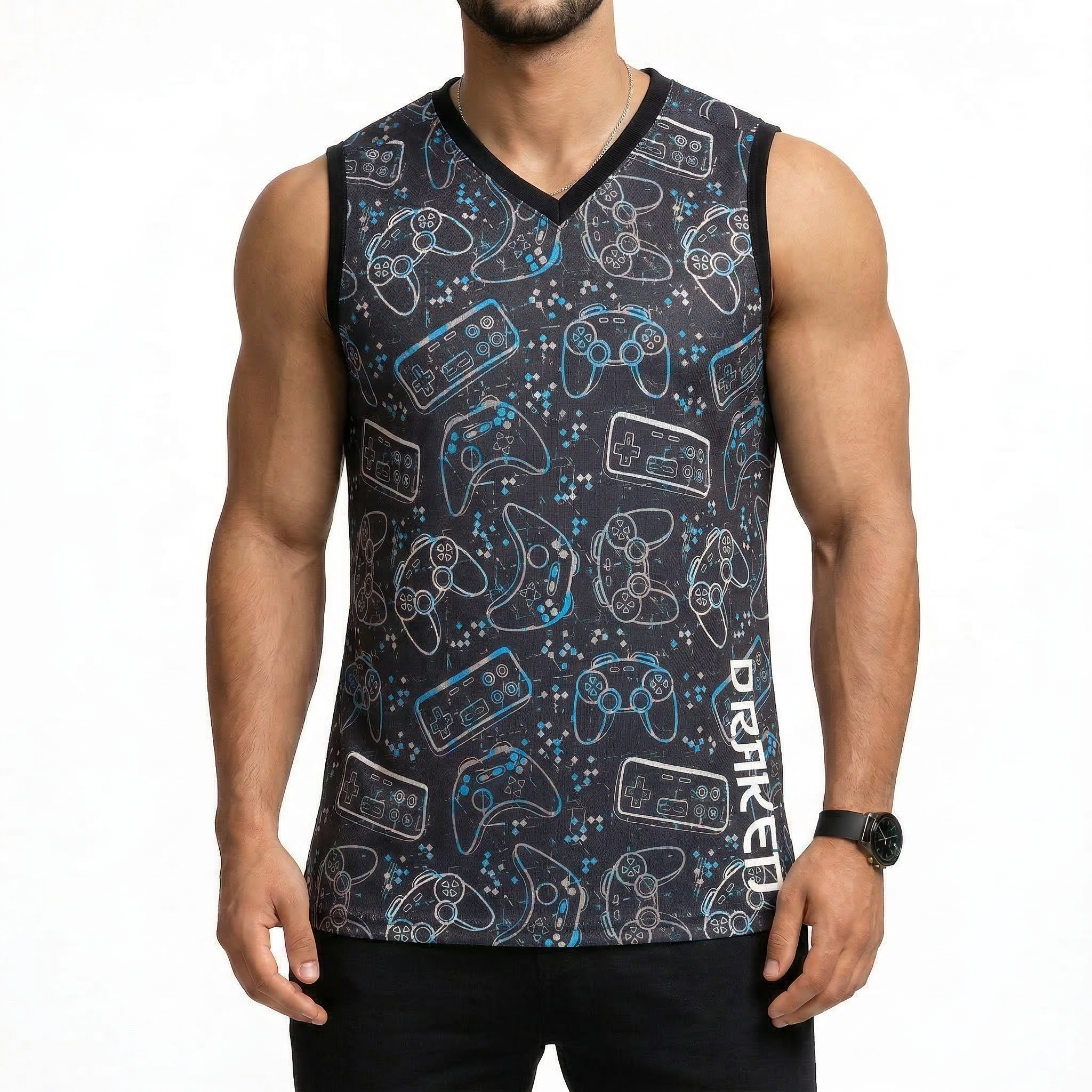 OVER SIZED TANK TOP -PRINTED/8 DK-105
