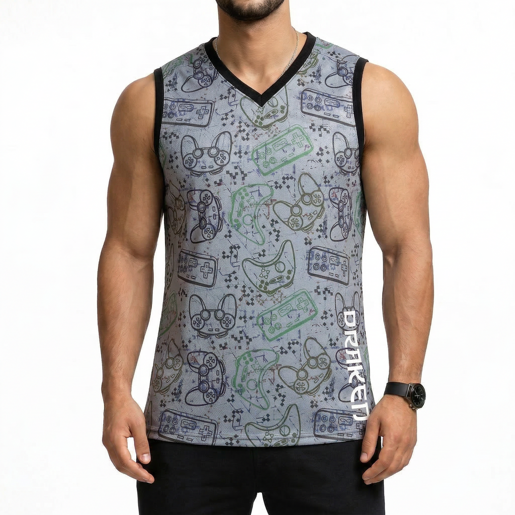 OVER SIZED TANK TOP -PRINTED/8 DK-105