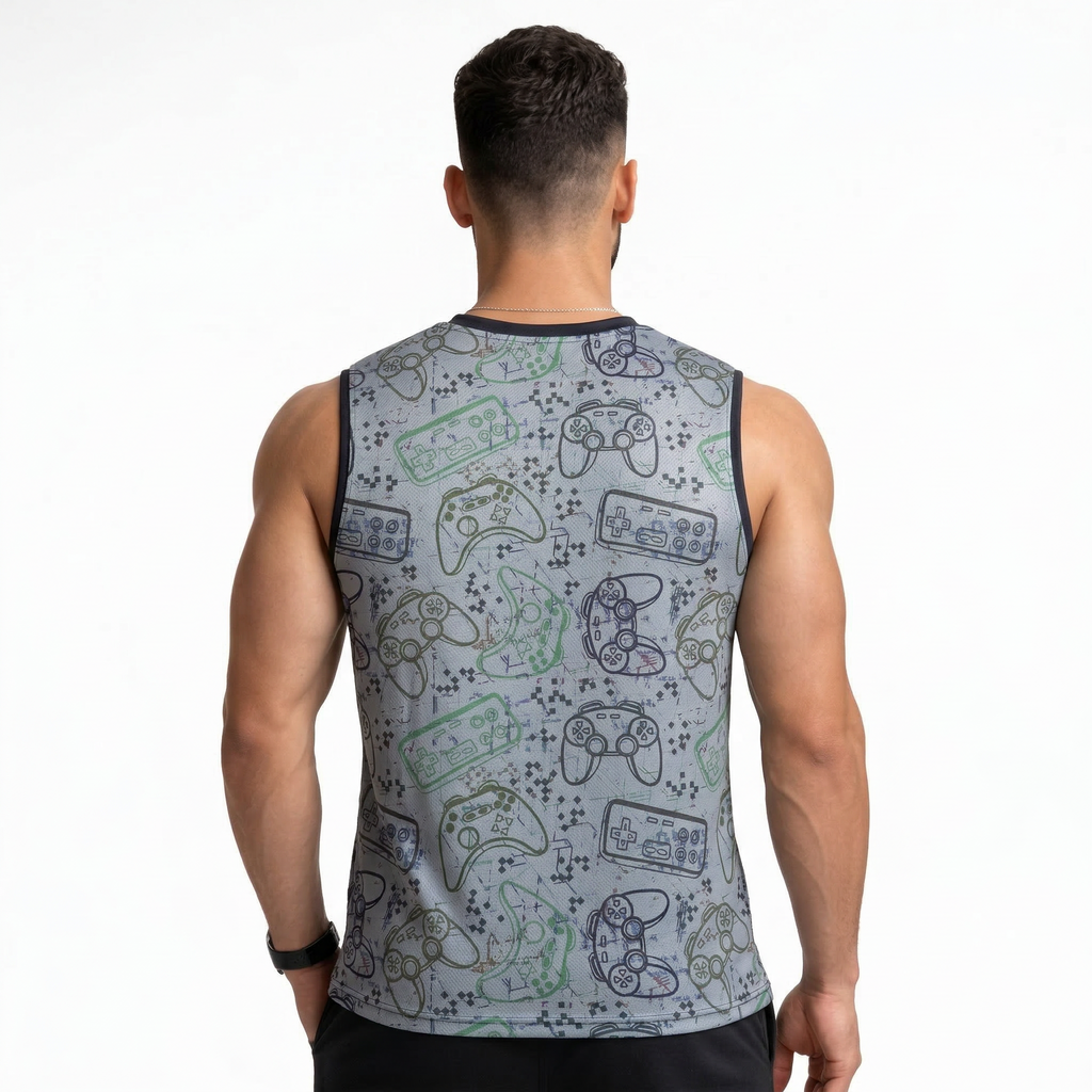 OVER SIZED TANK TOP -PRINTED/8 DK-105