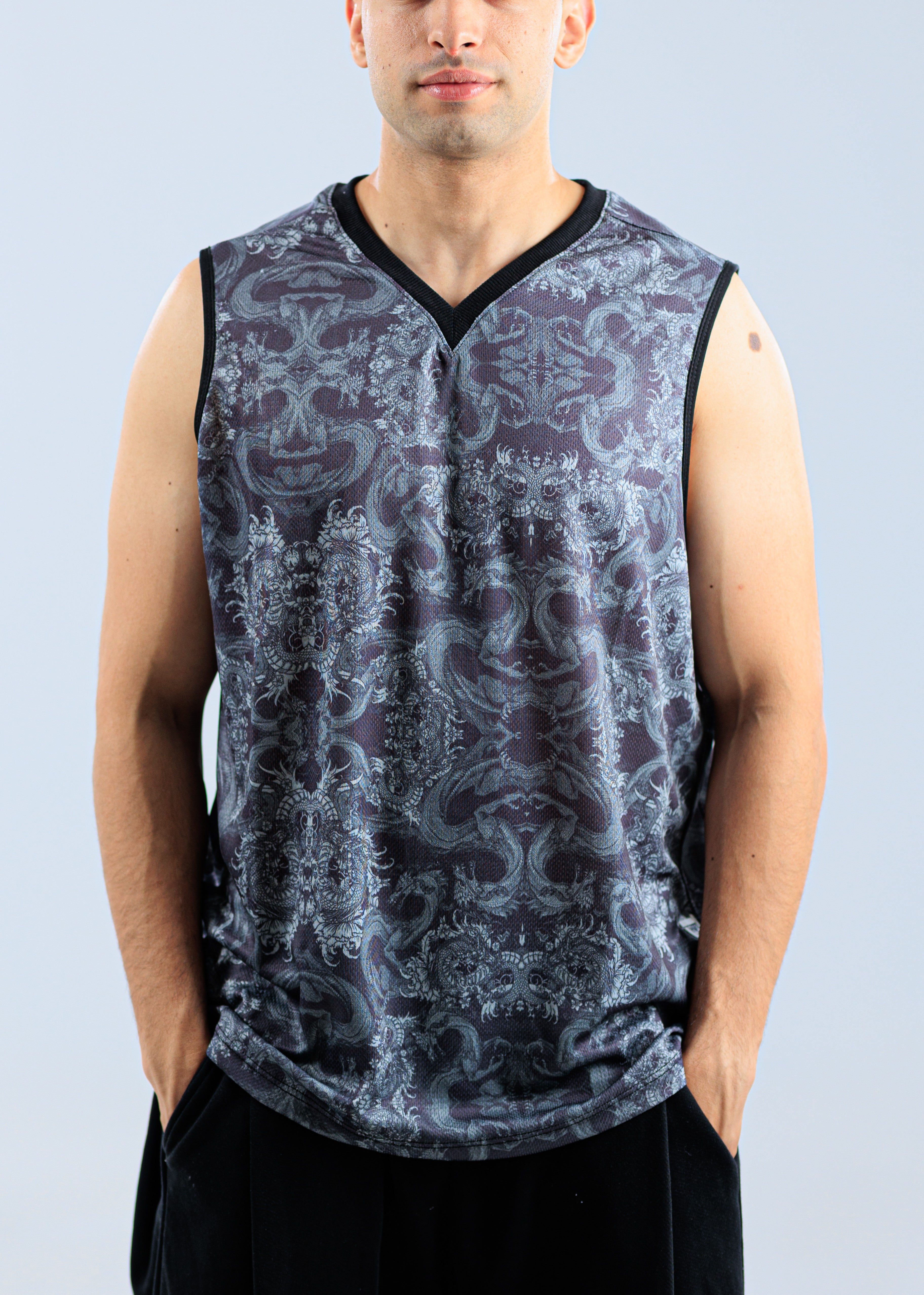 OVER SIZED TANK TOP - PRINTED/8 DK-105